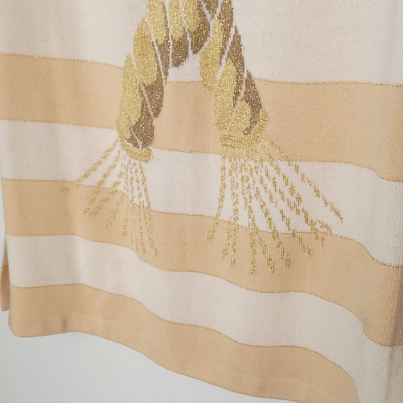 Vintage St John beige nautical rope striped sweater - Picture 11 of 12